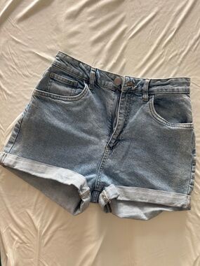 Cotton On Light Blue Rolled Hem Denim Shorts